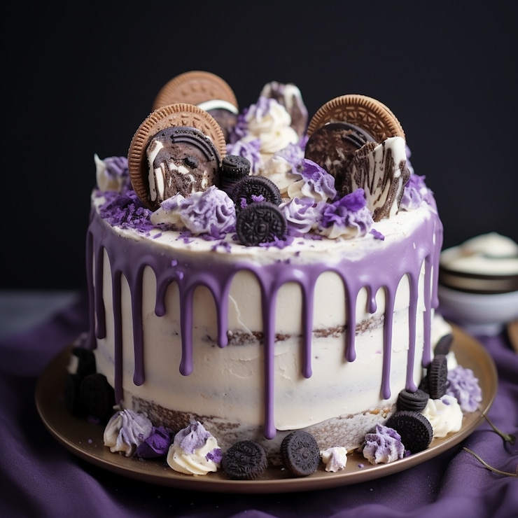 Photo gratuit un délicieux gâteau avec des biscuits.