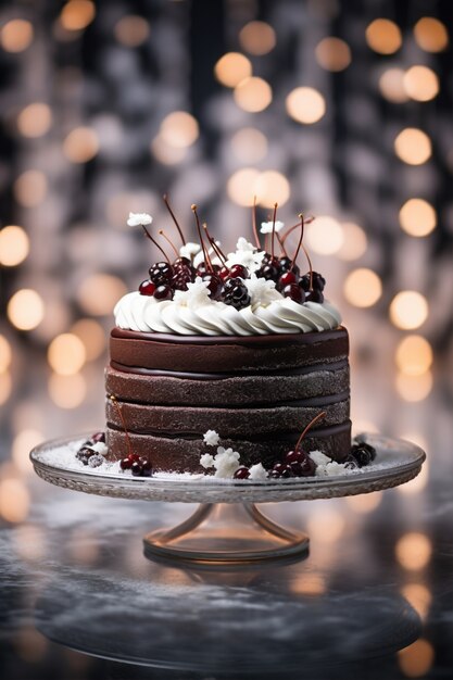 Délicieux gâteau sur stand