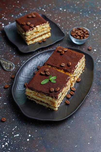 Délicieux gâteau tiramisu fait maison.