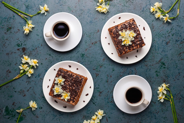 Délicieux Gâteaux Aux Truffes Au Chocolat Faits Maison Avec Du Café