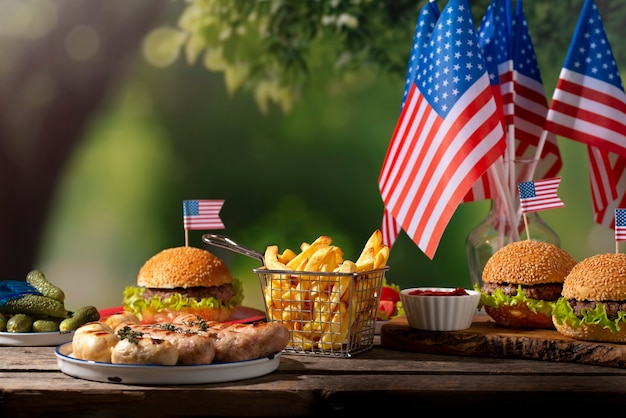 Délicieux hamburgers pour la fête du travail aux États-Unis