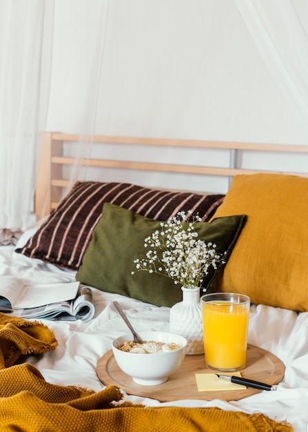 Photo gratuite délicieux petit déjeuner avec des céréales