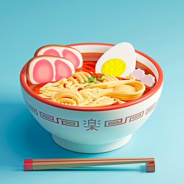 Photo gratuite délicieux ramen avec arrangement de baguettes