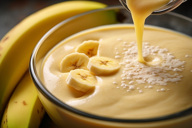 Photo gratuite délicieux smoothie à la banane