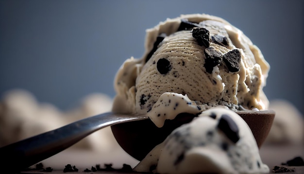 Photo gratuite délicieux sundae de crème glacée avec sauce au chocolat ia générative