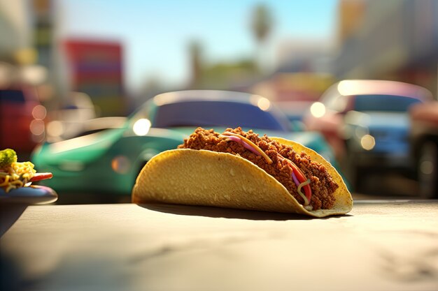 Un délicieux taco à l'extérieur