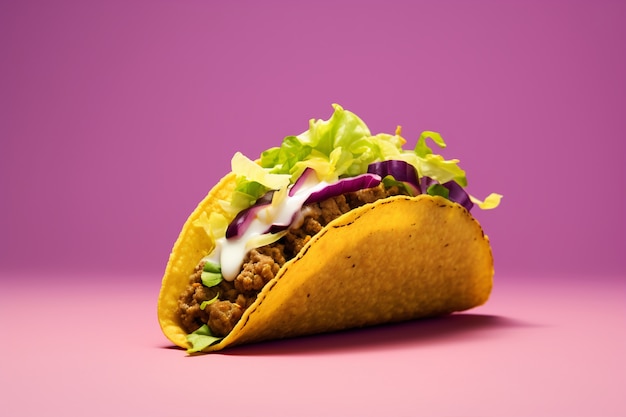 Photo gratuite un délicieux taco en studio.