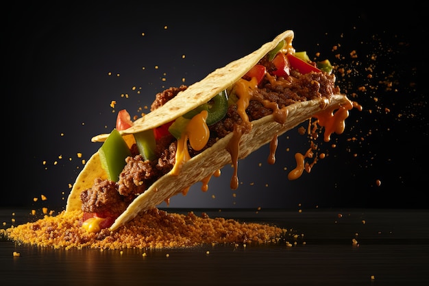 Photo gratuite un délicieux taco en studio.