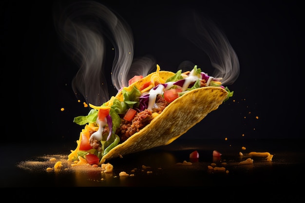 Photo gratuite un délicieux taco en studio.