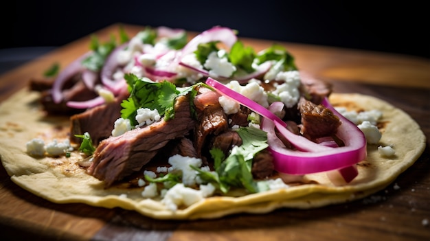 Un délicieux taco sur la table.