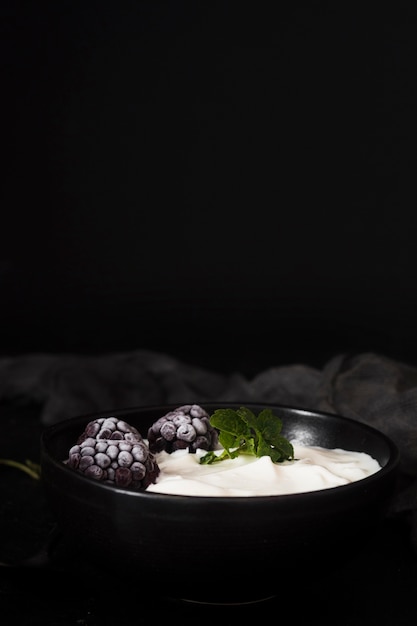 Photo gratuite délicieux yaourt dans un bol