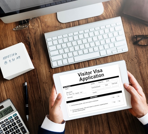 Demande de visa de visiteur sur tablette