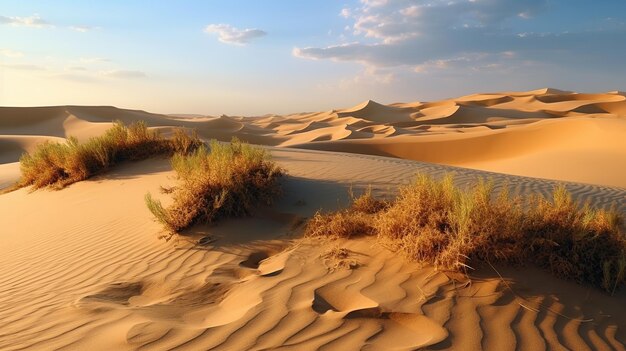 Désert de sable d'or de l'Ouest sahara Ai Image générée