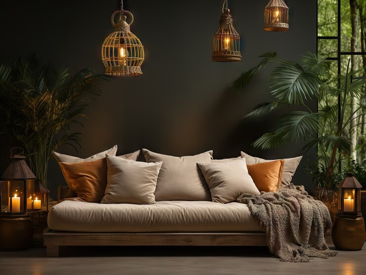 Photo gratuit design d'intérieur confortable et animé