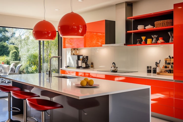 Photo gratuit design d'intérieur de cuisine moderne