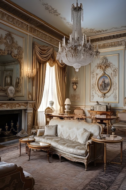 Photo gratuite design d'intérieur magnifique château