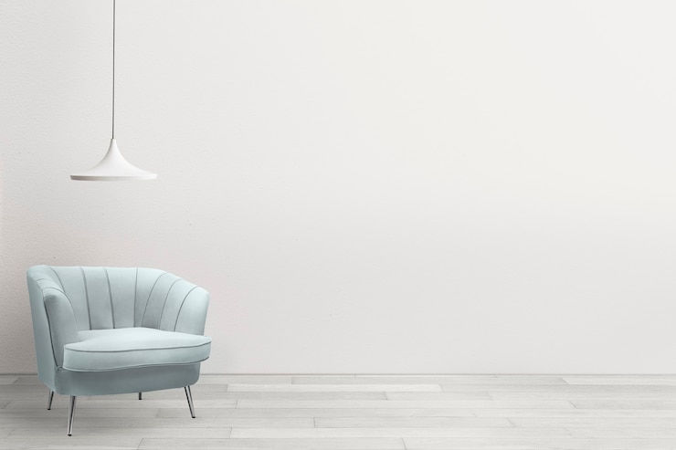 Photo gratuit design d'intérieur de salon contemporain avec fauteuil de luxe