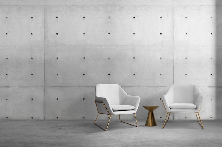 Photo gratuit design d'intérieur de salon contemporain avec fauteuil de luxe