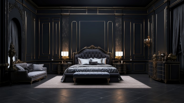 Photo gratuit design d'intérieur de style néoclassique avec meubles et décor