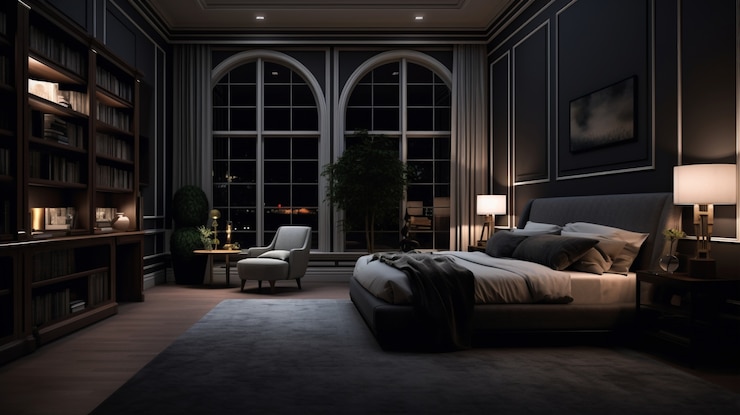 Photo gratuit design d'intérieur de style néoclassique avec meubles et décor
