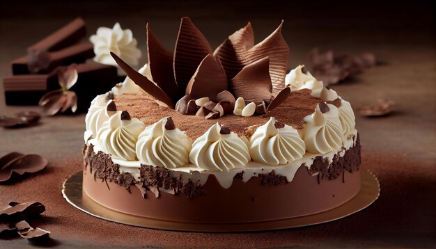 Dessert au chocolat gourmand avec décoration de fruits frais IA générative