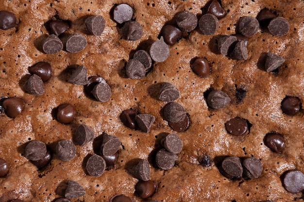 Dessert plat aux pépites de chocolat