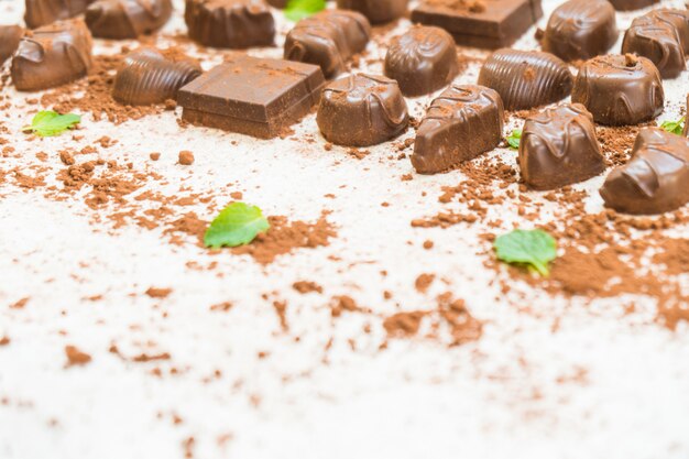 Dessert sucré au chocolat noir