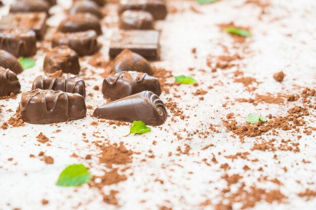 Dessert sucré au chocolat noir