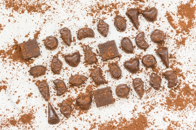 Dessert sucré avec du chocolat noir