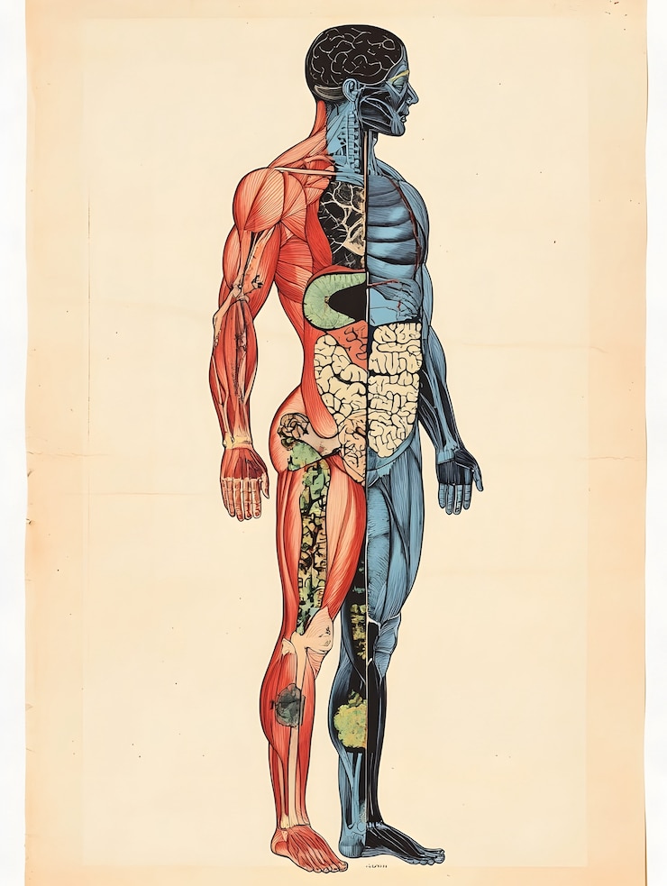 Photo gratuit dessin d'anatomie de style vintage
