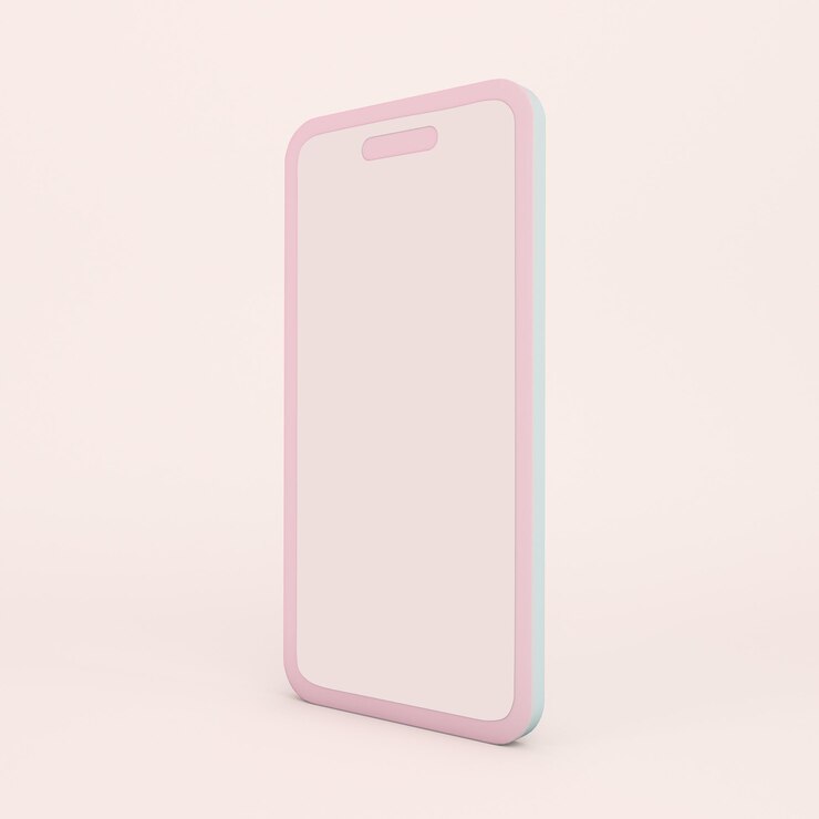 Photo gratuit dessin animé propre téléphone 14 côté droit sur fond blanc