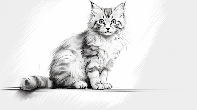 Photo gratuite dessin d'esquisse d'un chat