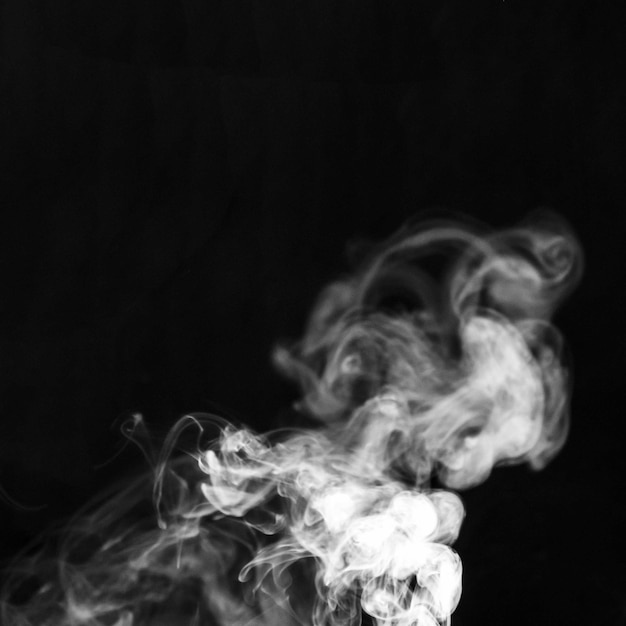 Photo gratuite dessin de fumée blanche et douce sur fond noir