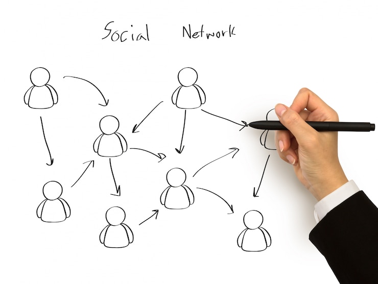 Photo gratuit dessin à la main icônes de réseaux sociaux
