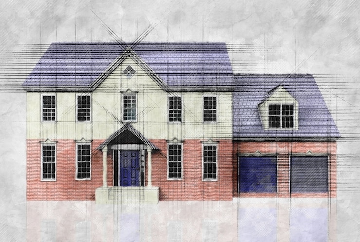 Photo gratuit dessin d&#39;une maison par un architecte