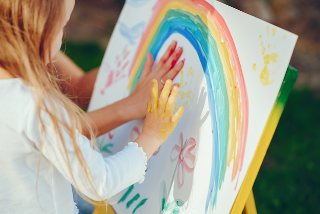 Photo gratuite dessin mère et fille