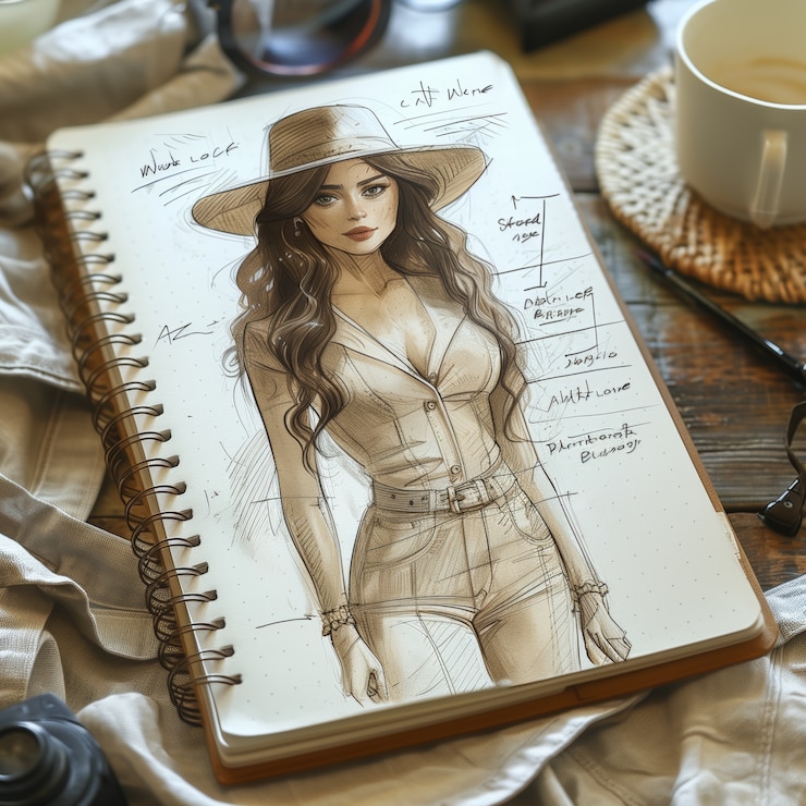 Photo gratuit dessin de mode dans le style de l'art numérique