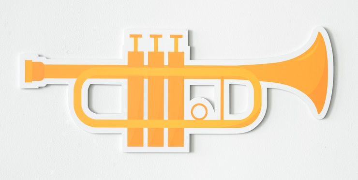 Photo gratuit dessin d&#39;une trompette d&#39;or