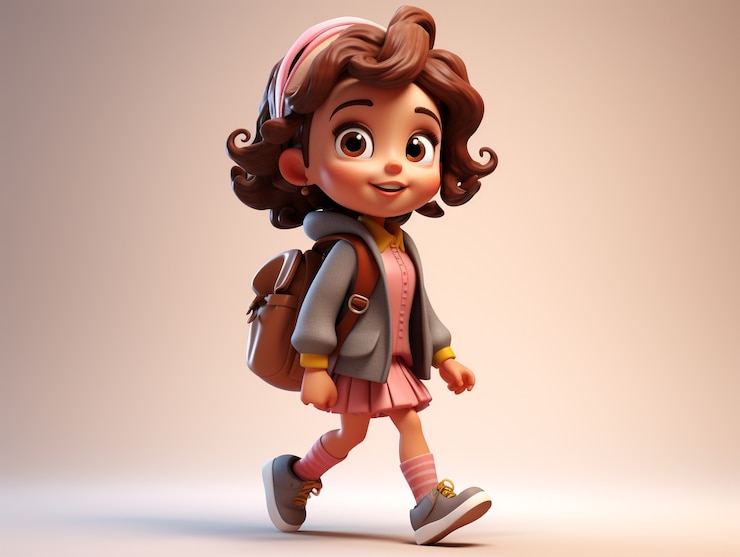 Photo gratuit des dessins animés en 3d de retour à l'école