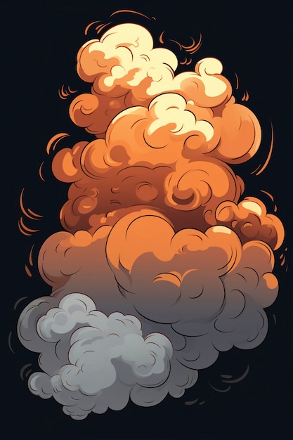 Photo gratuite des dessins animés illustrant la fumée