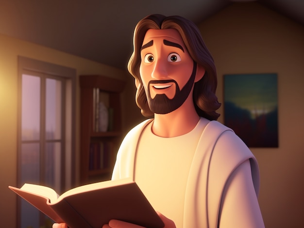 Photo gratuite des dessins animés de jésus-christ