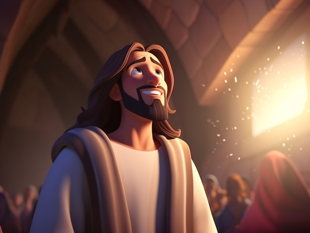 Photo gratuite des dessins animés de jésus-christ