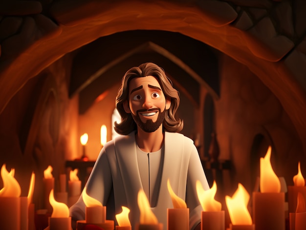 Photo gratuite des dessins animés de jésus-christ