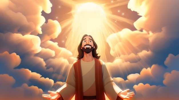 Photo gratuite des dessins animés de jésus-christ