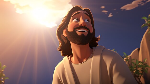 Photo gratuite des dessins animés de jésus-christ