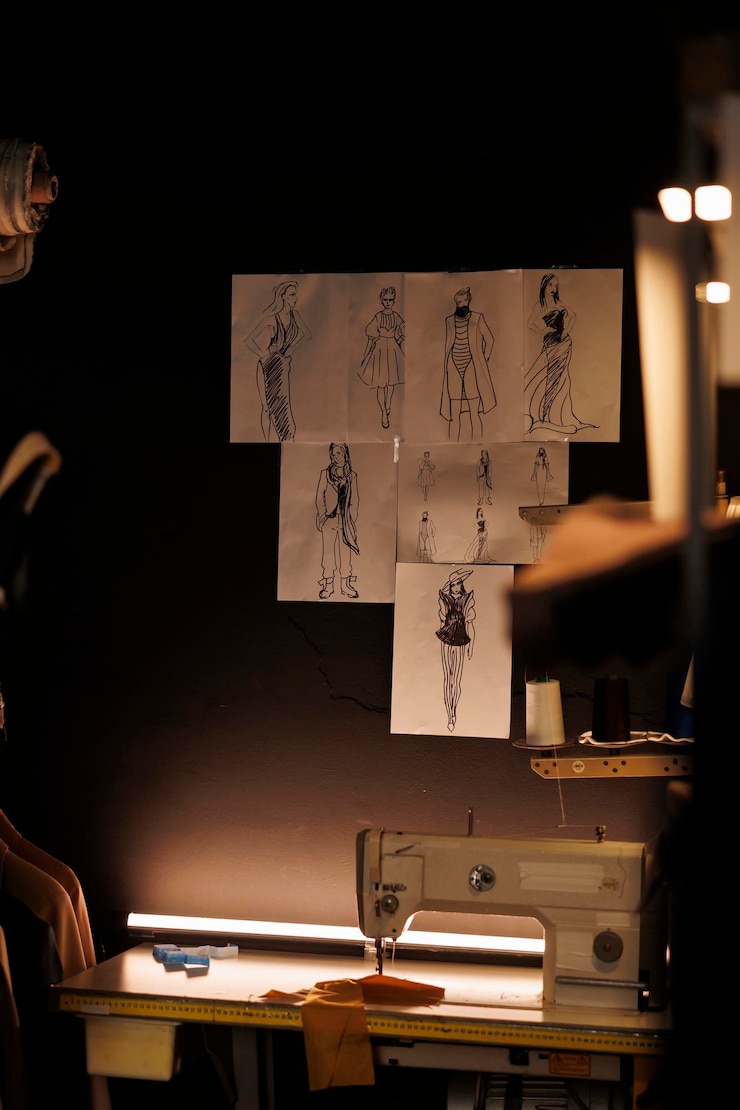 Photo gratuit des dessins de couture sur les murs des ateliers