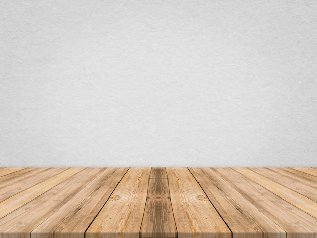 Dessus de table en bois au mur de texture de papier tropical, modèle simulé pour l&#39;affichage du produit, présentation d&#39;affaires.