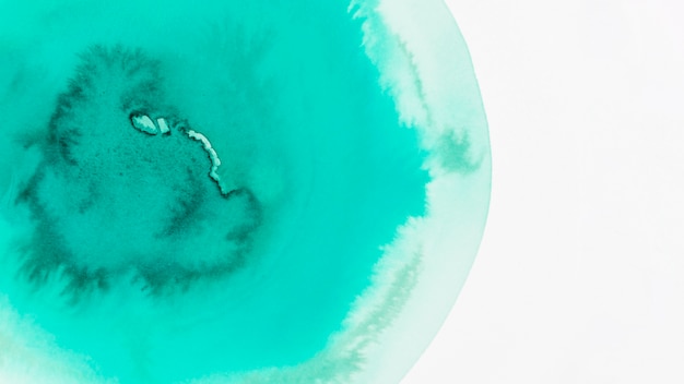 Photo gratuite détail du cercle aquarelle turquoise isolé sur fond blanc