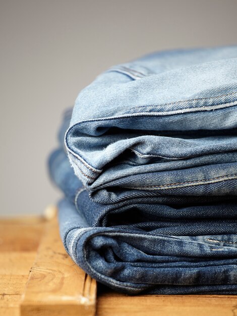 les détails du tissu blue jeans