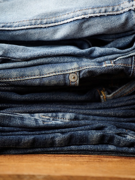 les détails du tissu blue jeans